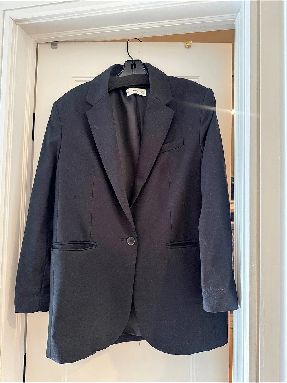 Mango Single-Button Tailored Blazer Women's Black Medium